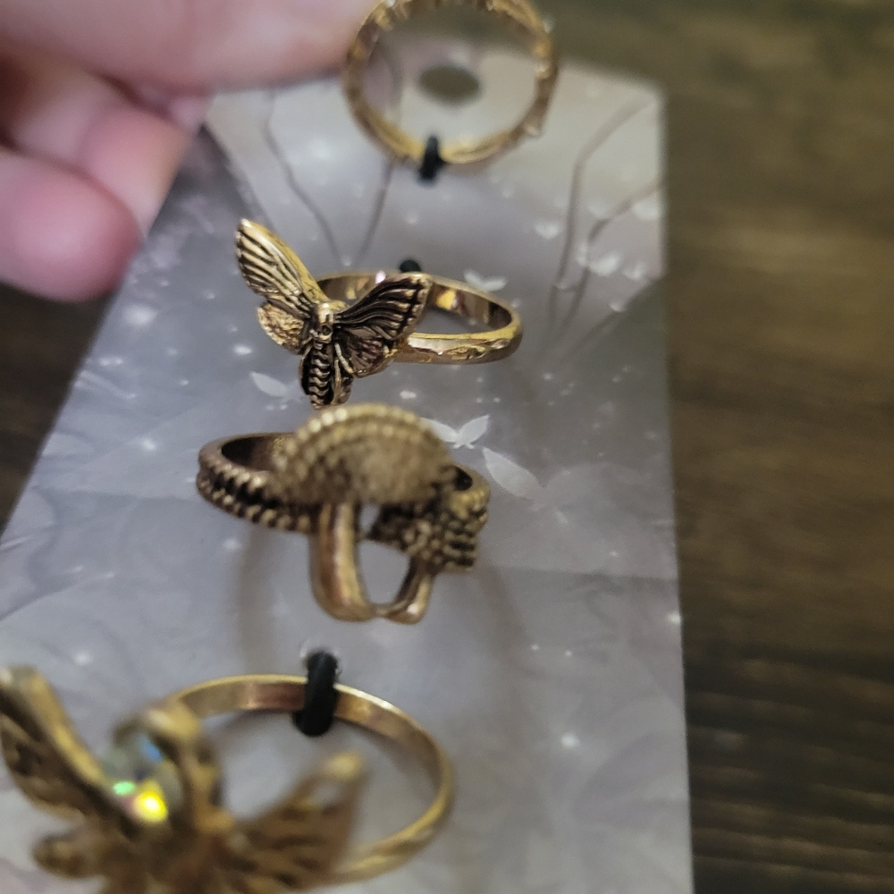 4/$10 Floral Mushroom Nature 5 Pack Fasion Rins Hot Topic Size 7 NEW Fairy Magic - Picture 5 of 10